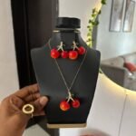 Cherry Necklace and earring set