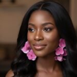 Hoop Flower  Earrings