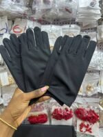 Black gloves used to take pictures