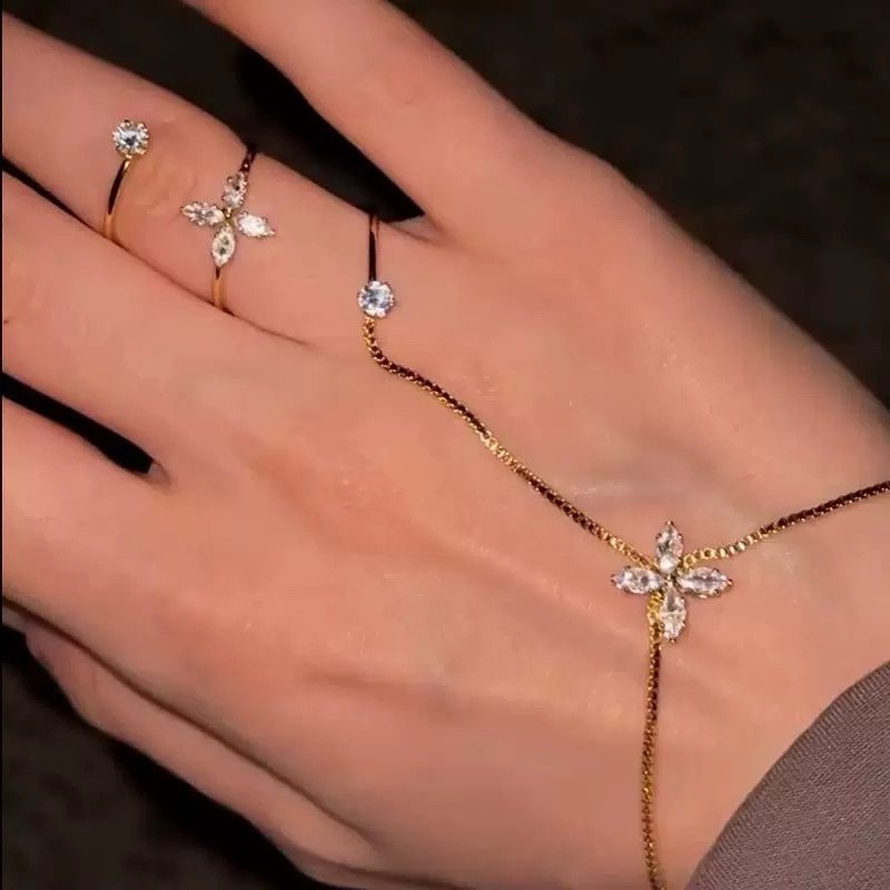 img_4721 Diamond tassel bracelet and ring set - Image 1