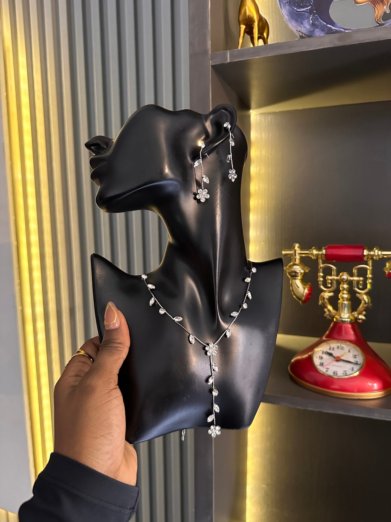 img_7806 Tear drop Necklace and earring set - Image 1