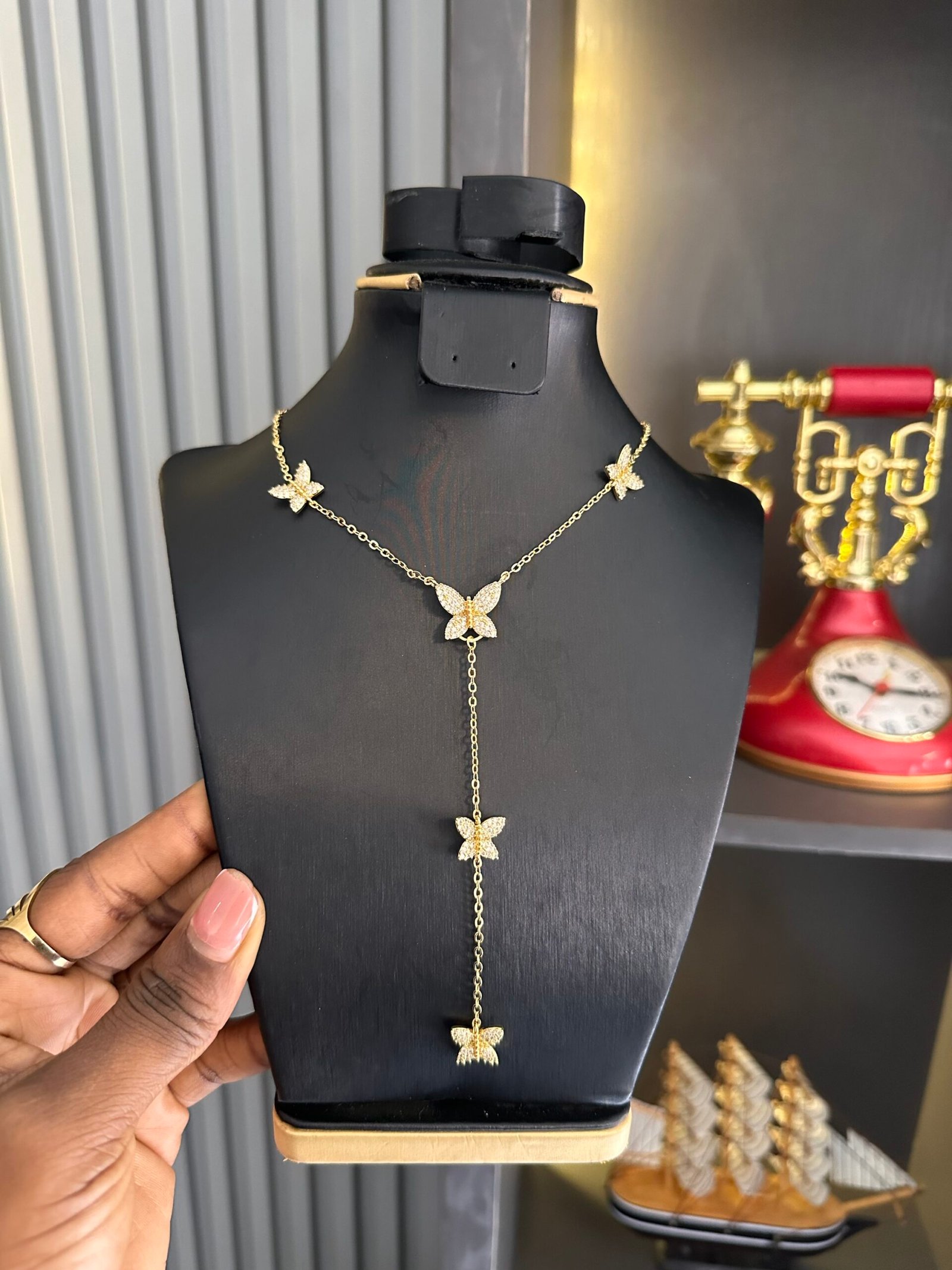 img_9353-2 Dropping Zirconia necklace - Image 1