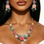 Flower costume necklace set
