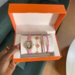 Ladies leather watch set