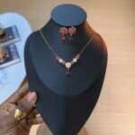 Posh zirconia necklace and earrings set