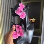Flower hoop earrings