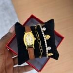 Leather women’s watch set
